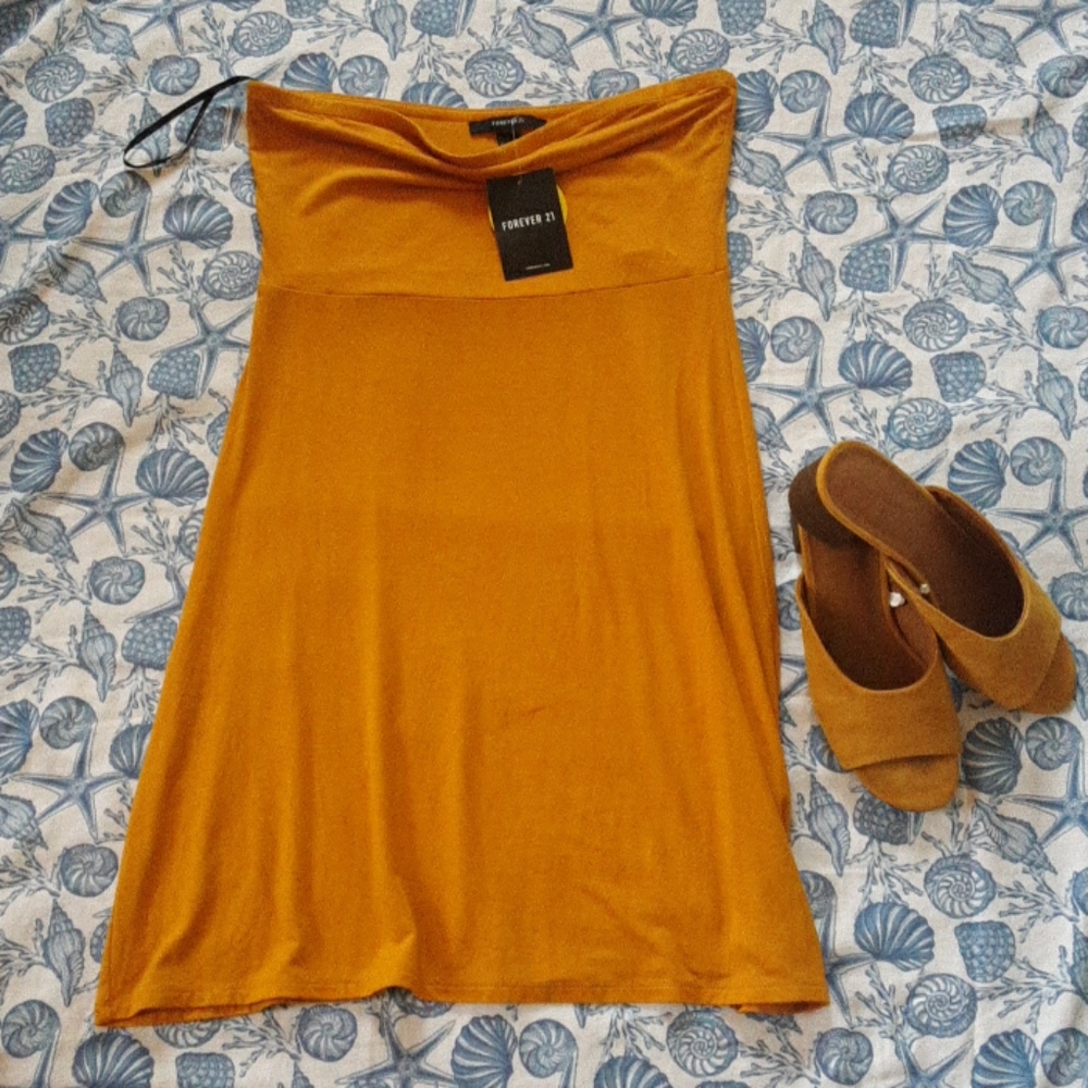 3/$15 🌺 YELLOW FOREVER 21 DRESS NWT - Picture 1 of 4